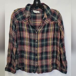 Indi and Cold plaid long sleeve button down shirt
